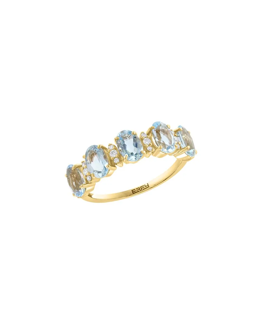 14K 2.41 ct. tw. Diamond & Aquamarine Ring by Effy Fine Jewelry