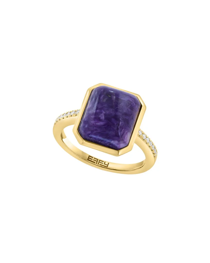 14K 5.58 ct. tw. Diamond & Charoite Ring by Effy Fine Jewelry
