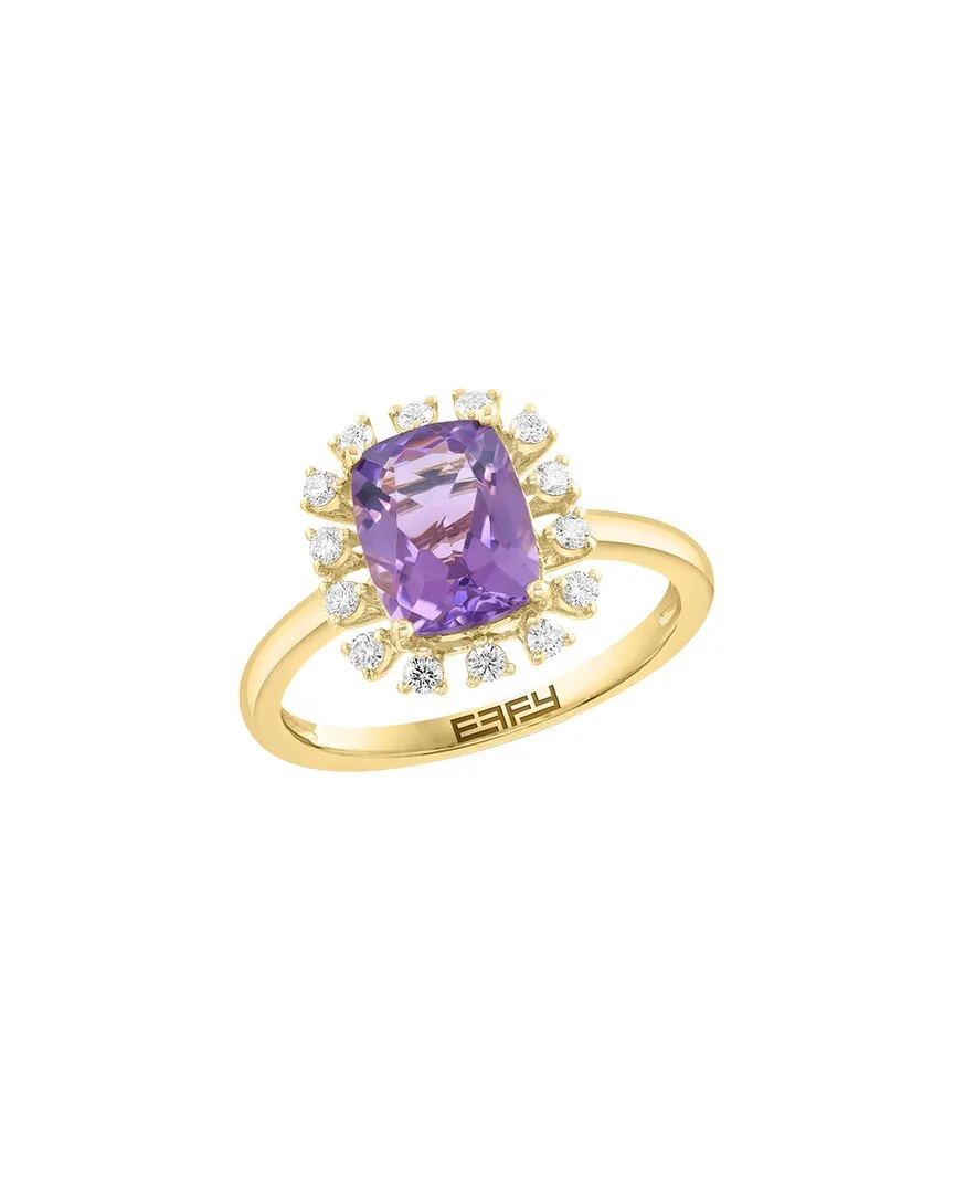 14K 3.27 ct. tw. Diamond & Amethyst Ring by Effy Fine Jewelry