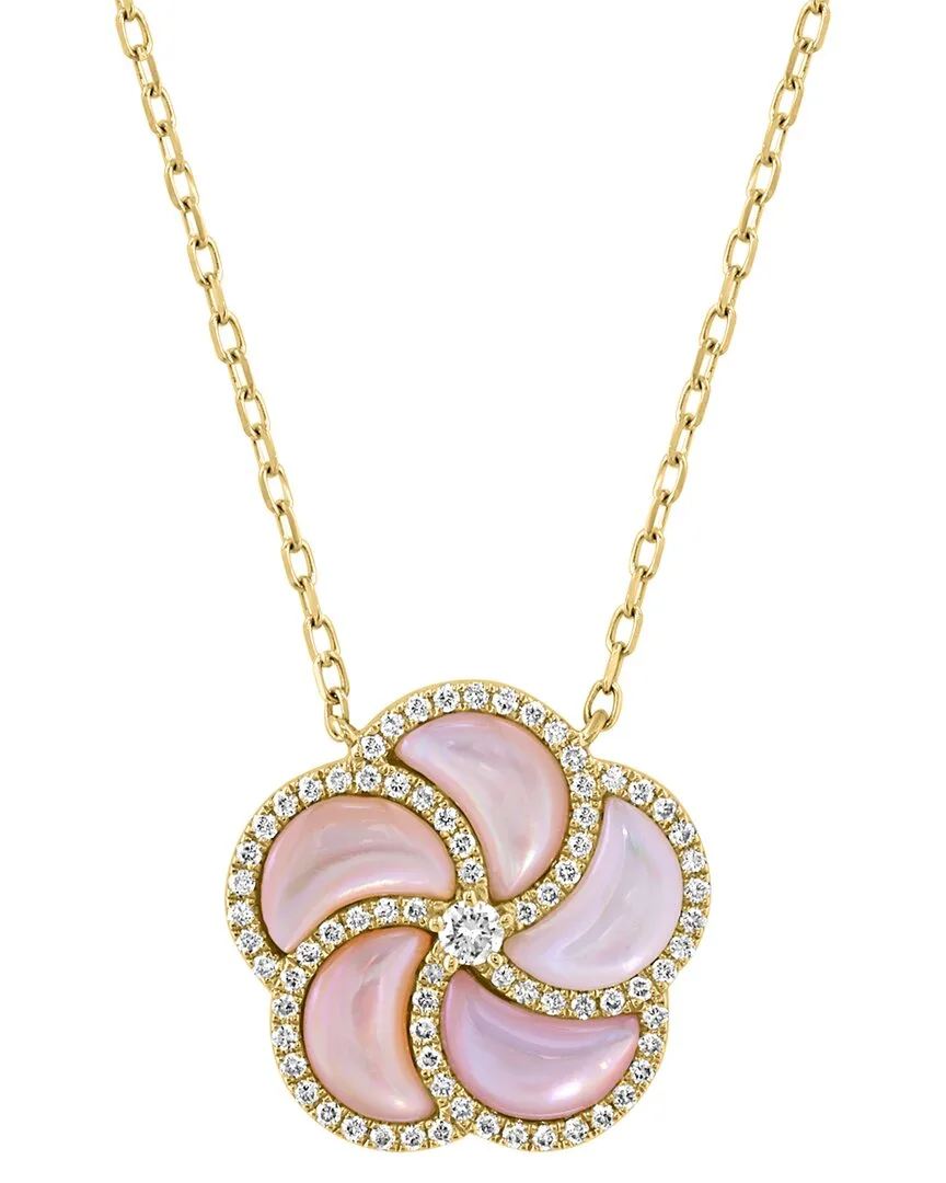 14K 0.26 ct. tw. Diamond & Pearl Necklace by Effy Fine Jewelry