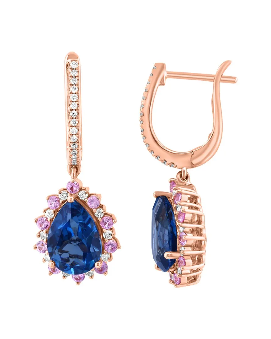 14K Rose Gold 5.06 ct. tw. Diamond & Gemstone Earrings by Effy Fine Jewelry