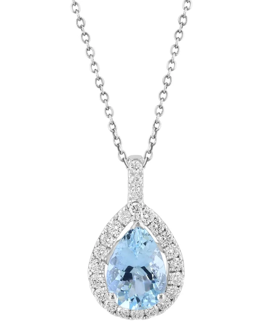 14K 2.04 ct. tw. Diamond & Aquamarine Necklace by Effy Fine Jewelry