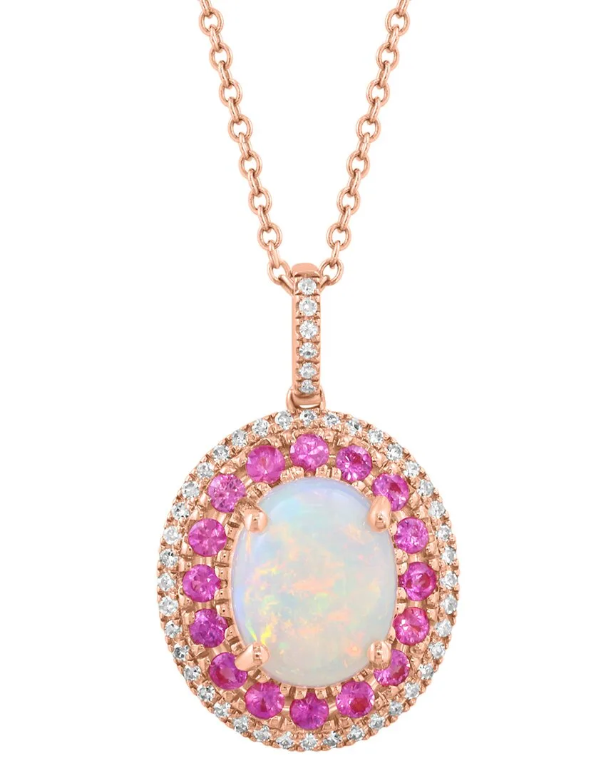 14K Rose Gold 2.78 ct. tw. Diamond & Gemstone Necklace by Effy Fine Jewelry