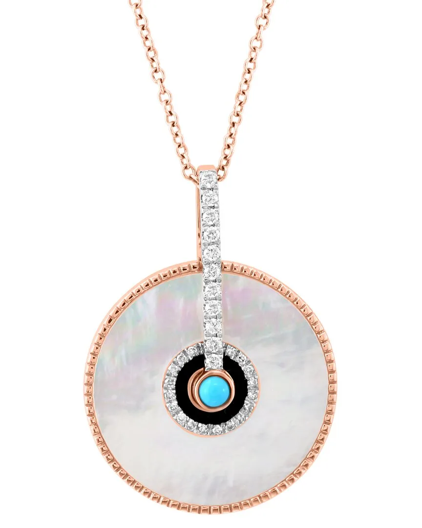 14K 0.35 ct. tw. Diamond & Gemstone & 18.5Mm Pearl Necklace by Effy Fine Jewelry