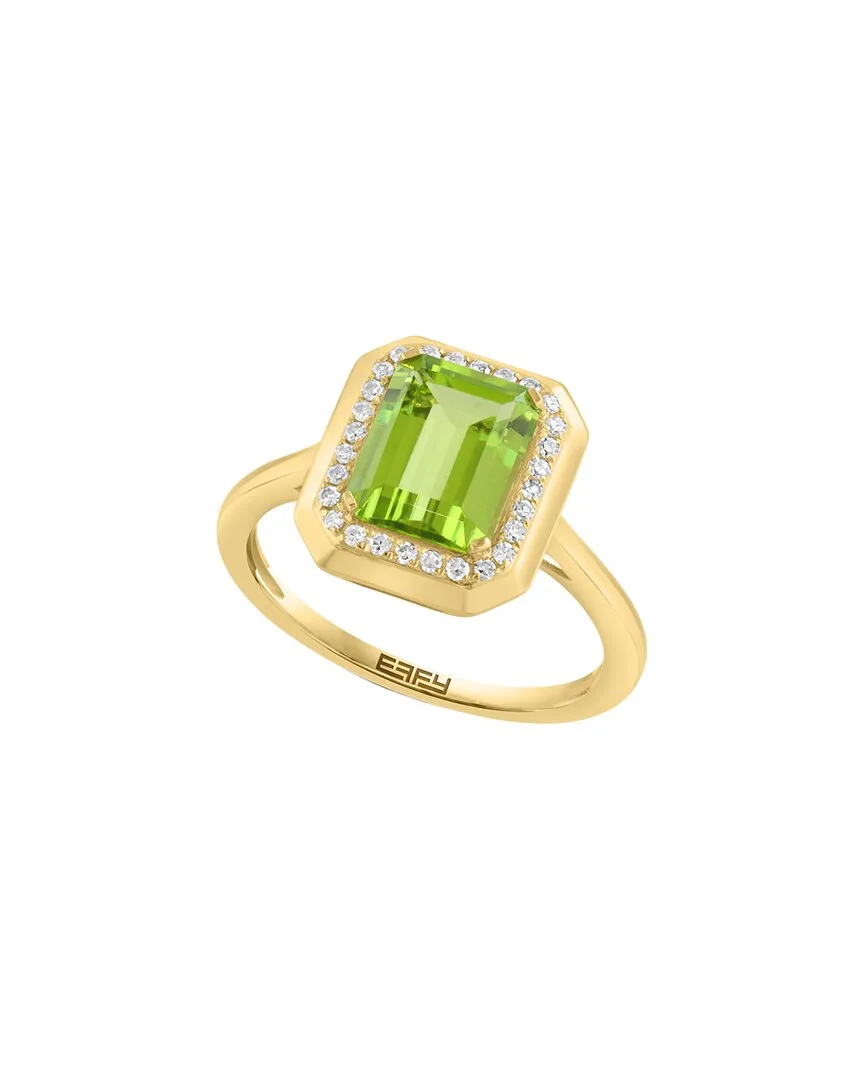 14K 2.33 ct. tw. Diamond & Peridot Ring by Effy Fine Jewelry