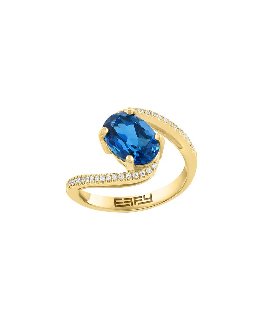14K 2.93 ct. tw. Diamond & London Blue Topaz Ring by Effy Fine Jewelry