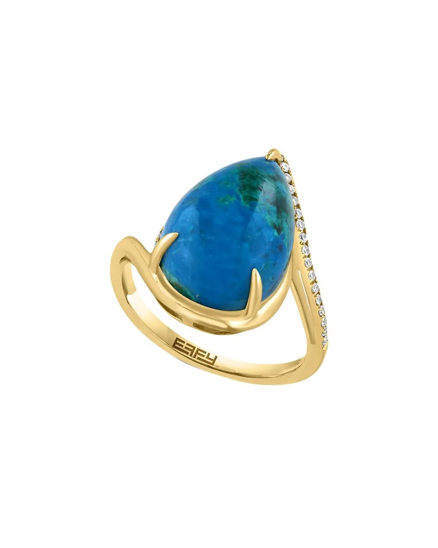 14K 8.91 ct. tw. Diamond & Chrysocolla Ring by Effy Fine Jewelry