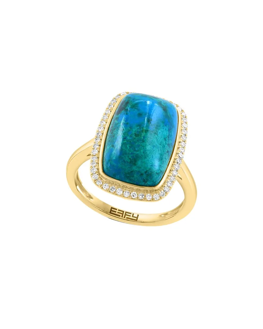 14K 9.69 ct. tw. Diamond & Chrysocolla Ring by Effy Fine Jewelry