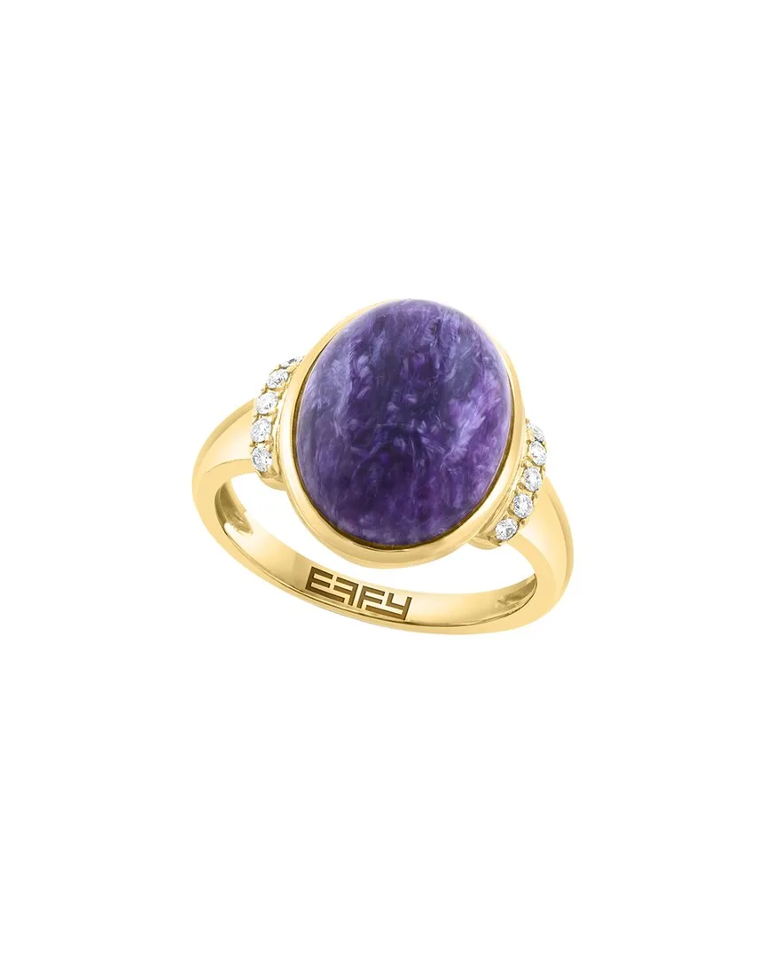 14K 6.32 ct. tw. Diamond & Charoite Ring by Effy Fine Jewelry