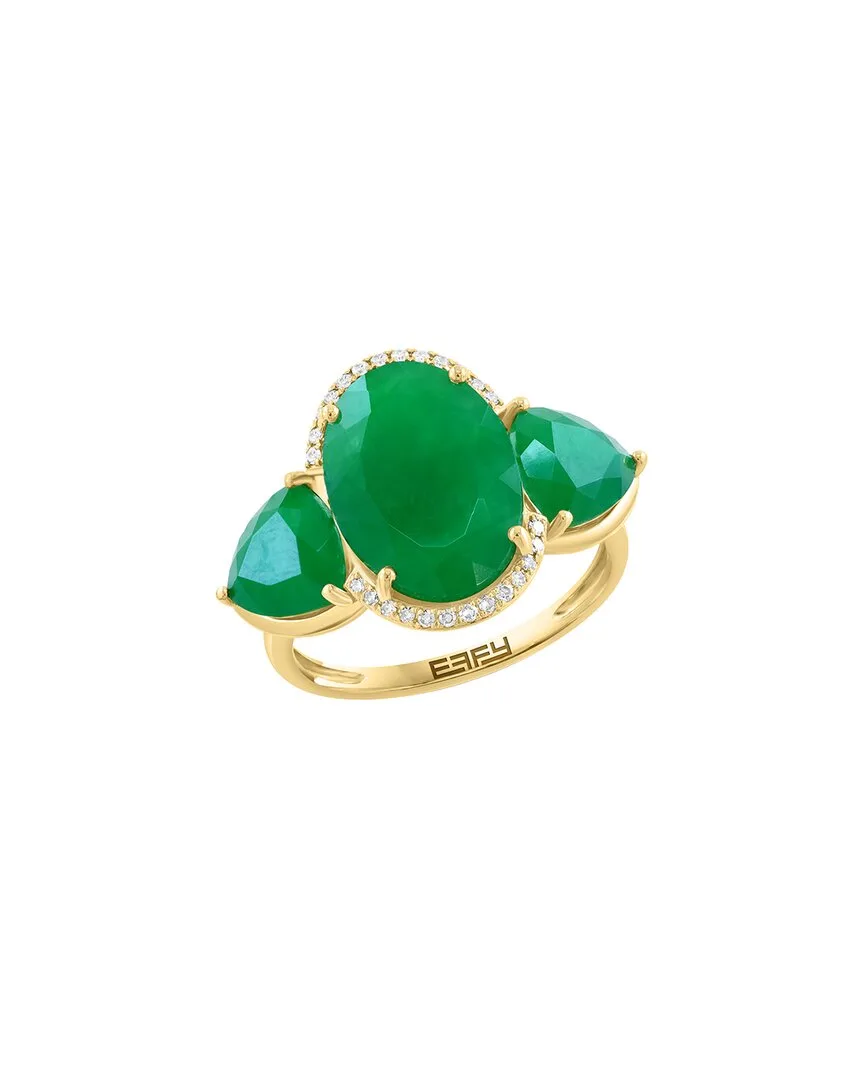 14K 6.23 ct. tw. Diamond & Jade Ring