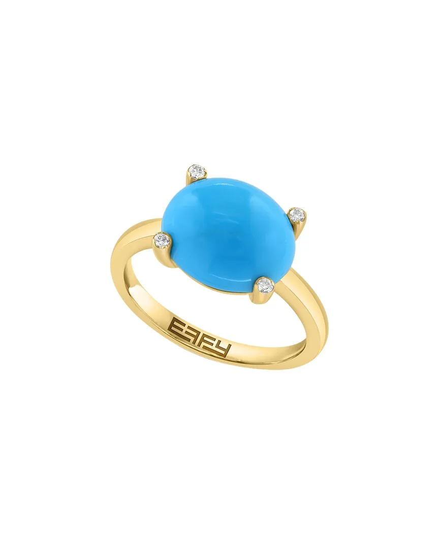 14K 3.35 ct. tw. Diamond & Turquoise Ring by Effy Fine Jewelry