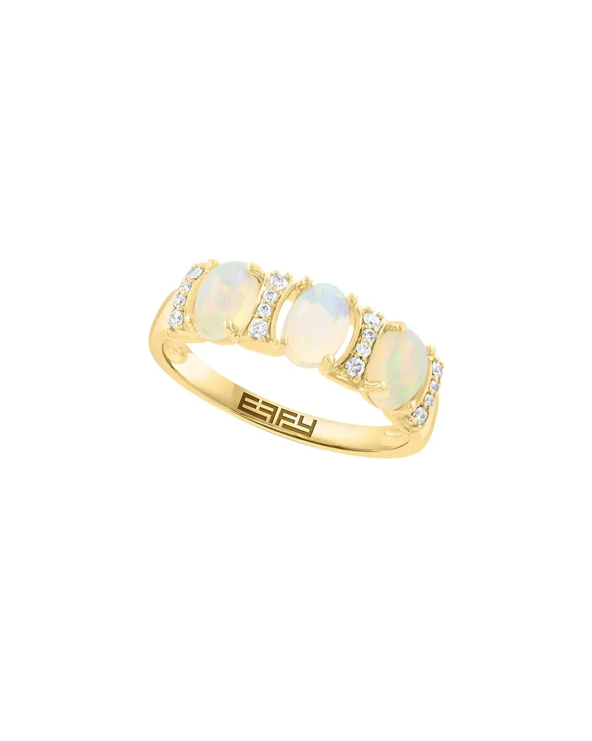 14K 0.91 ct. tw. Diamond & Opal Ring by Effy Fine Jewelry
