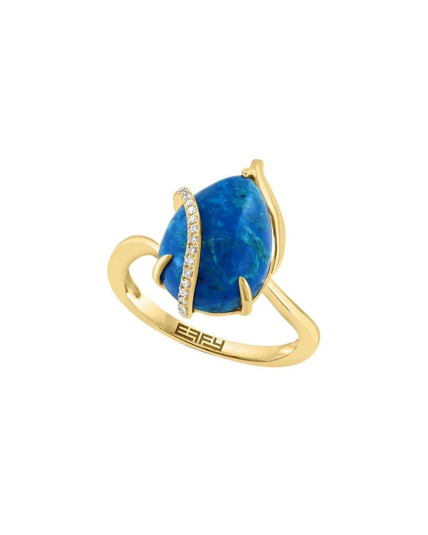 14K 6.16 ct. tw. Diamond & Chrysocolla Ring by Effy Fine Jewelry