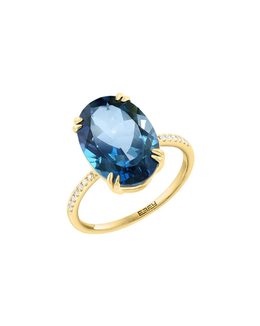 14K 6.55 ct. tw. Diamond & London Blue Topaz Ring by Effy Fine Jewelry