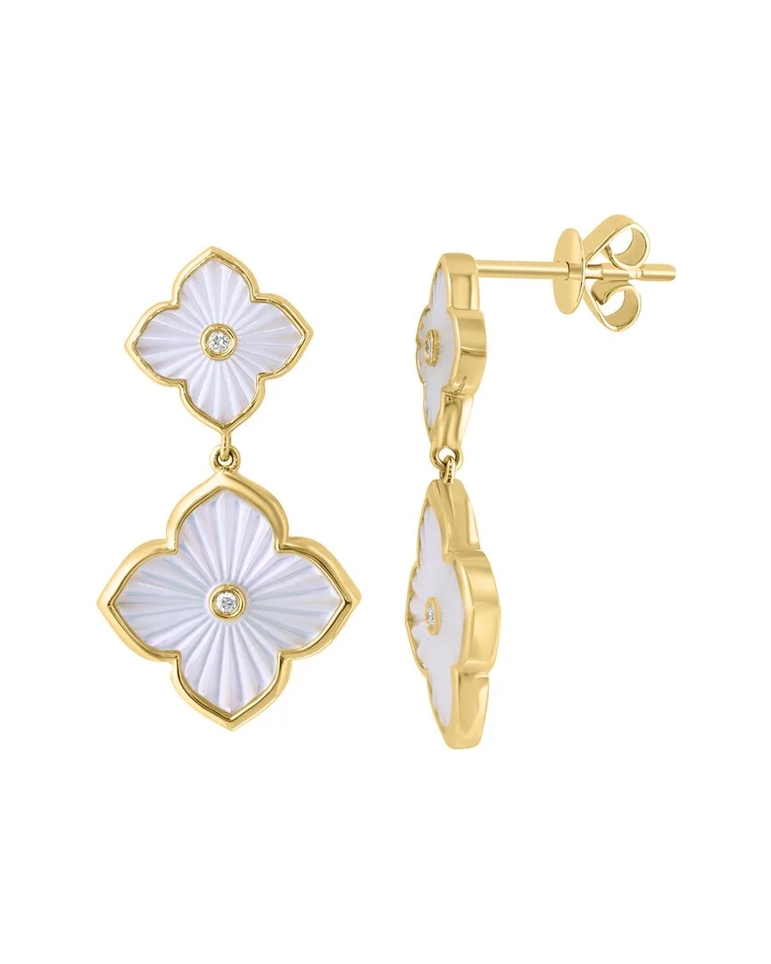 14K 0.03 ct. tw. Diamond & 8.6,12Mm Pearl Earrings by Effy Fine Jewelry