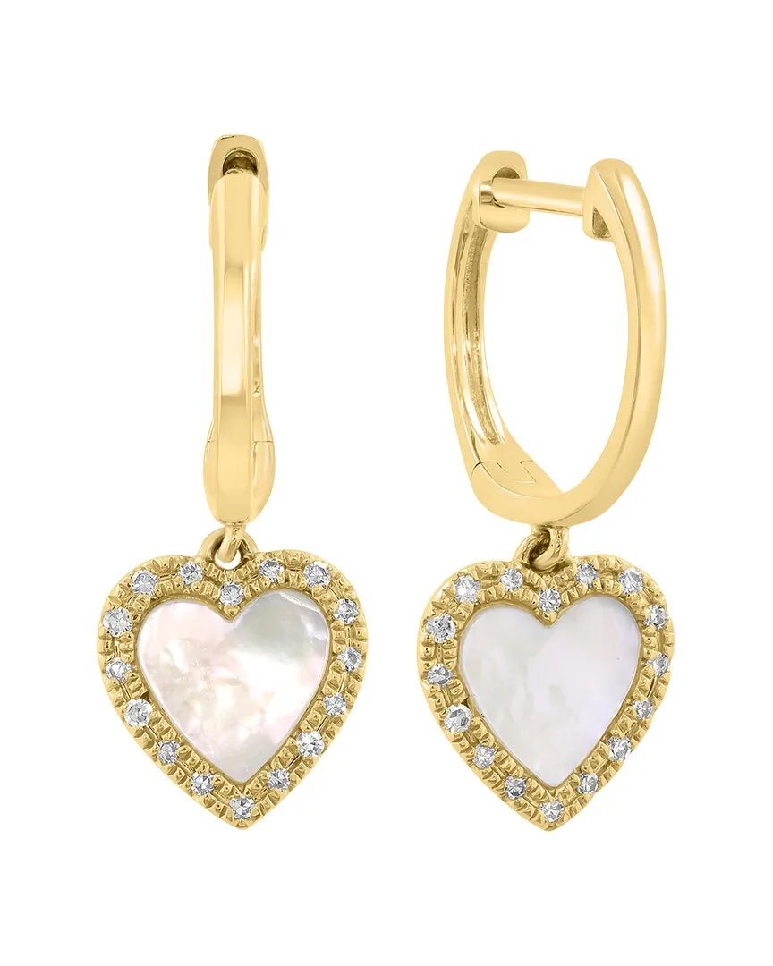 14K 0.09 ct. tw. Diamond & 6Mm Pearl Earrings by Effy Fine Jewelry
