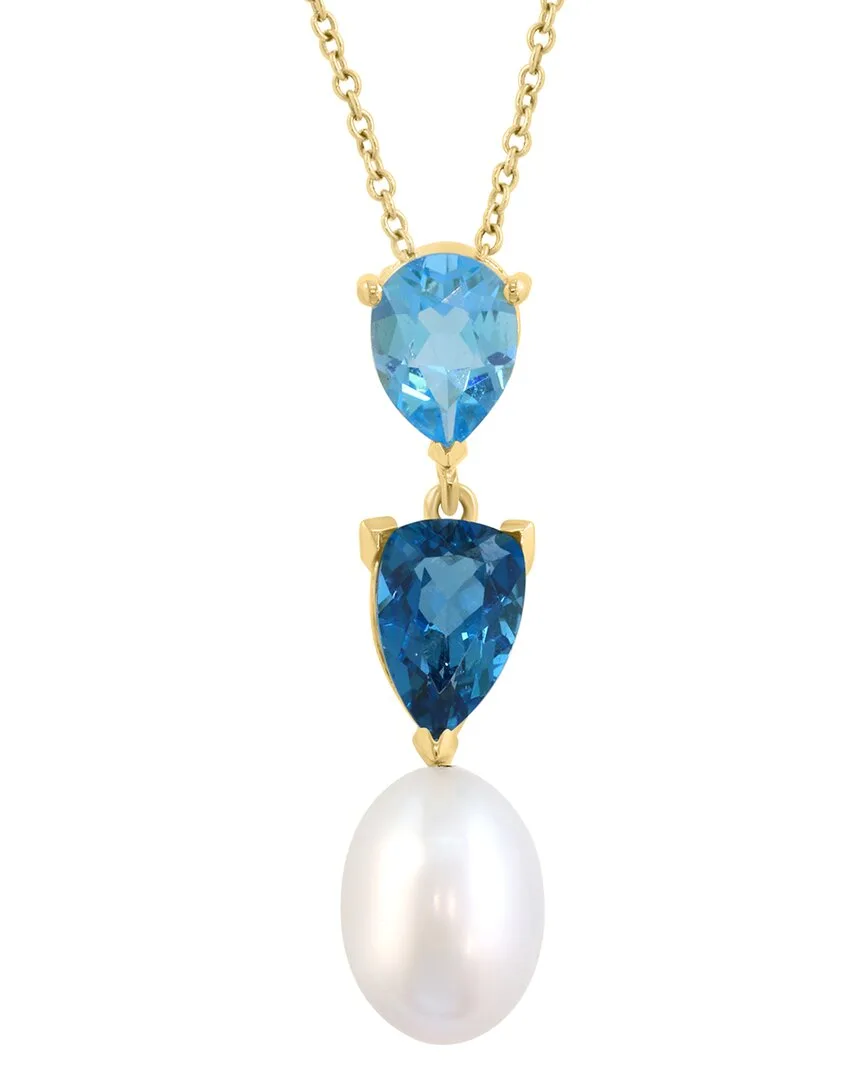 14K 2.47 ct. tw. Gemstone & 11X9mm Pearl Necklace by Effy Fine Jewelry