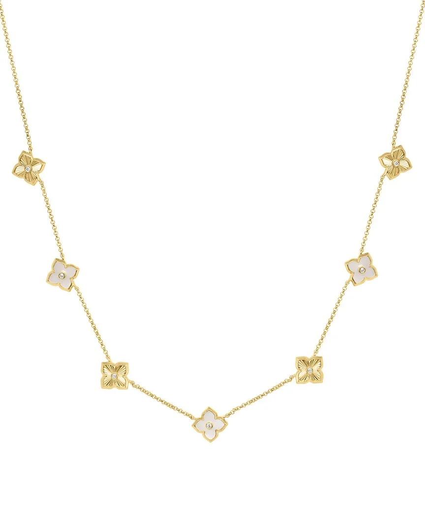 14K 0.05 ct. tw. Diamond & 7.5Mm Pearl Necklace by Effy Fine Jewelry