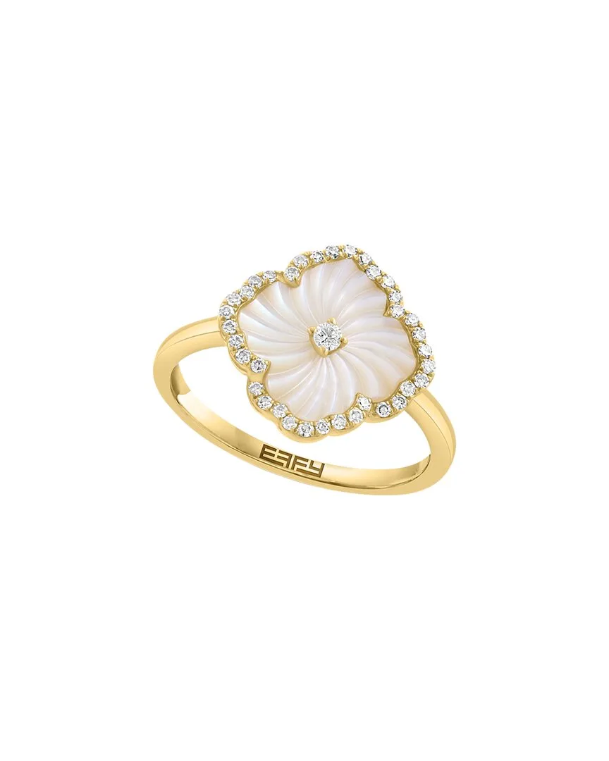 14K 0.17 ct. tw. Diamond & 11.6Mm Pearl Ring