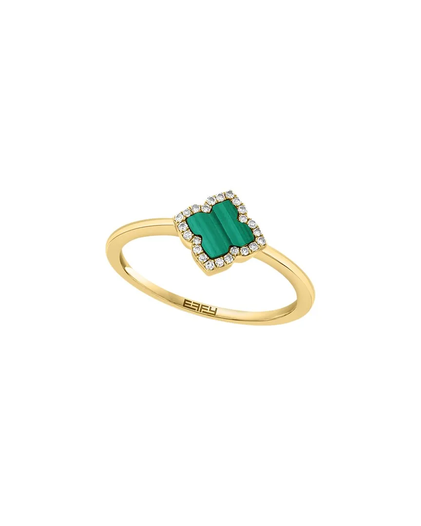 14K 0.37 ct. tw. Diamond & Malachite Ring by Effy Fine Jewelry