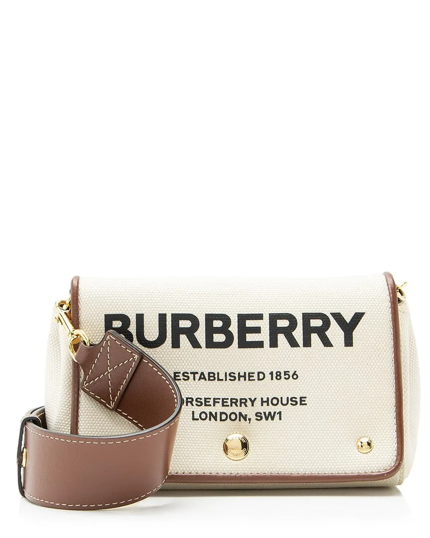 Beige Canvas Horseferry Small Crossbody (authentic Pre-Loved) by Burberry