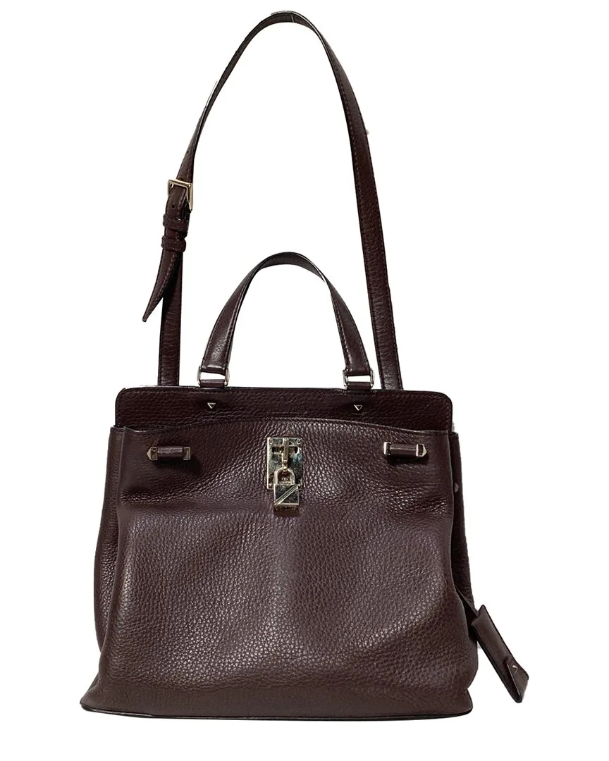 Burgundy Leather Medium Joylock Top Handle Bag (authentic Pre-Loved) by Valentino