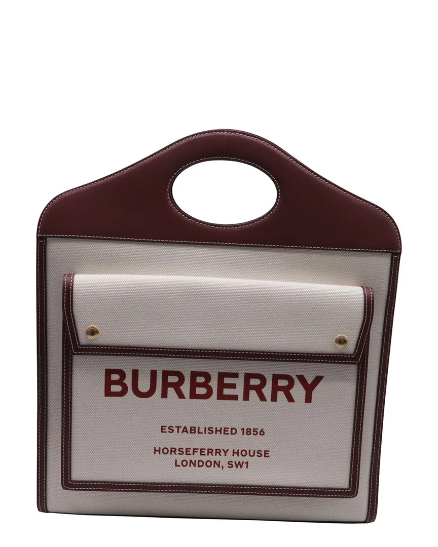 White Canvas Medium Pocket Tote (authentic Pre-Loved) by Burberry