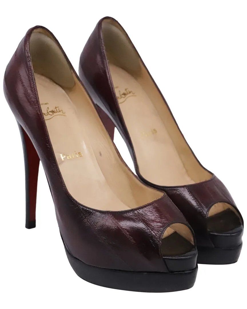 Leather Altadama Peep-Toe Pump (authentic Pre-Loved) by Christian Louboutin