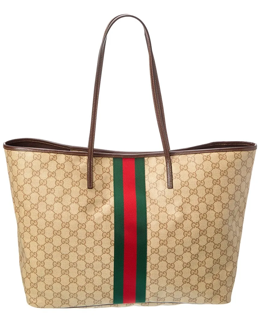 Tribeca Large GG Coated Canvas & Leather Tote by Gucci