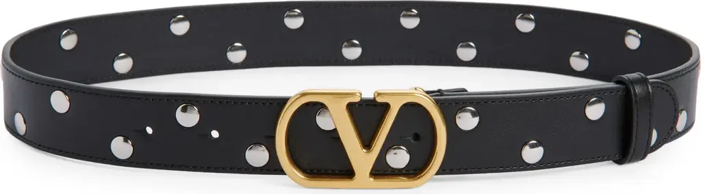 VLOGO Signature Studded Leather Belt by Valentino Garavani