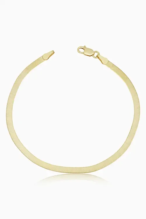 10K Yellow Gold Park Avenue Herringbone Bracelet by Oradina