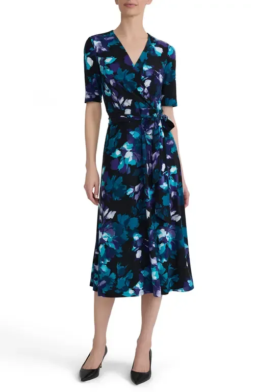 Pleated Fit and Flare Dress by KASPER