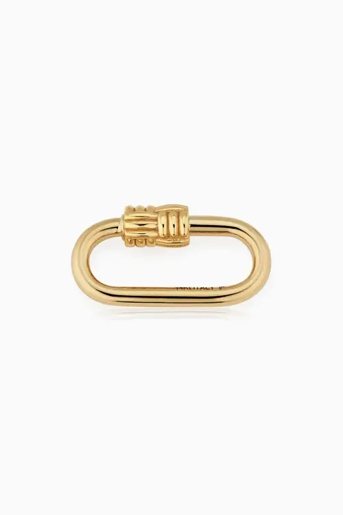 14K Gold Connect Me Quilt Oval Clasp by Oradina