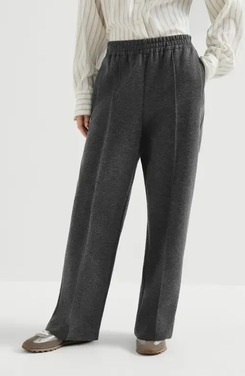 Techno Cotton and Cashmere Interlock Track Trousers by Brunello Cucinelli
