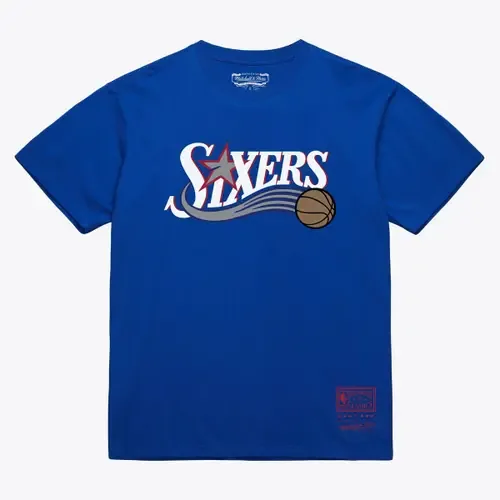 Mitchell & Ness Royal Philadelphia 76ers Hardwood Classics Arch T-Shirt by Mitchell & Ness