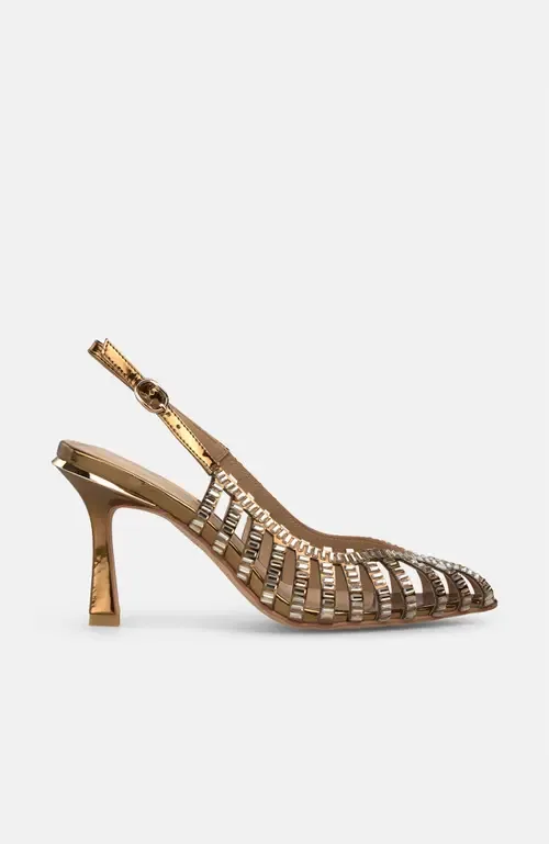 Metallic Grilled Pumps by Alma en Pena