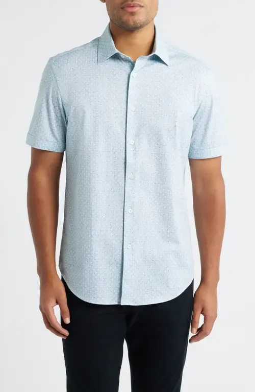 Miles OoohCotton® Print Short Sleeve Button-Up Shirt by Bugatchi