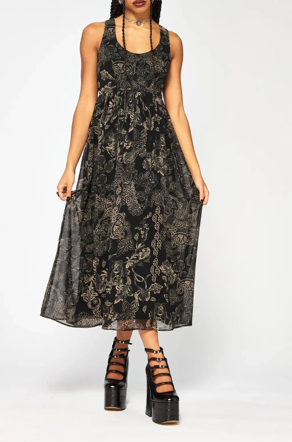 Surge Celtic Print Cami Midaxi Dress by Disturbia