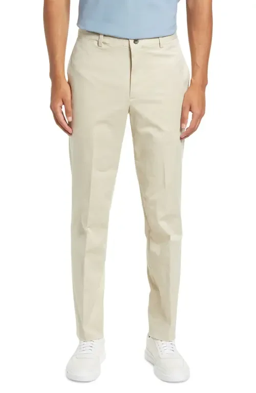 Charleston Flat Front Stretch Cotton Khakis - Stone by Berle