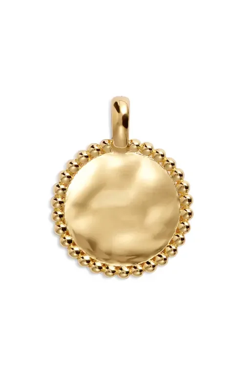 Deia Beaded Disc Pendant Charm in 18Kt Gold Vermeil by Monica Vinader