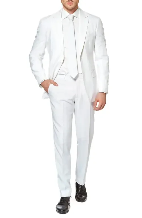 White Knight Slim Fit Two-Piece Suit & Tie Set by OppoSuits