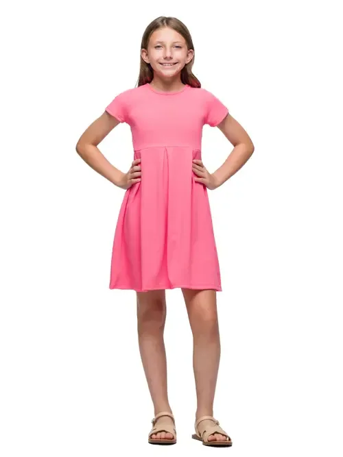 Short Sleeve Pleated Party Dress by 24sevenKid
