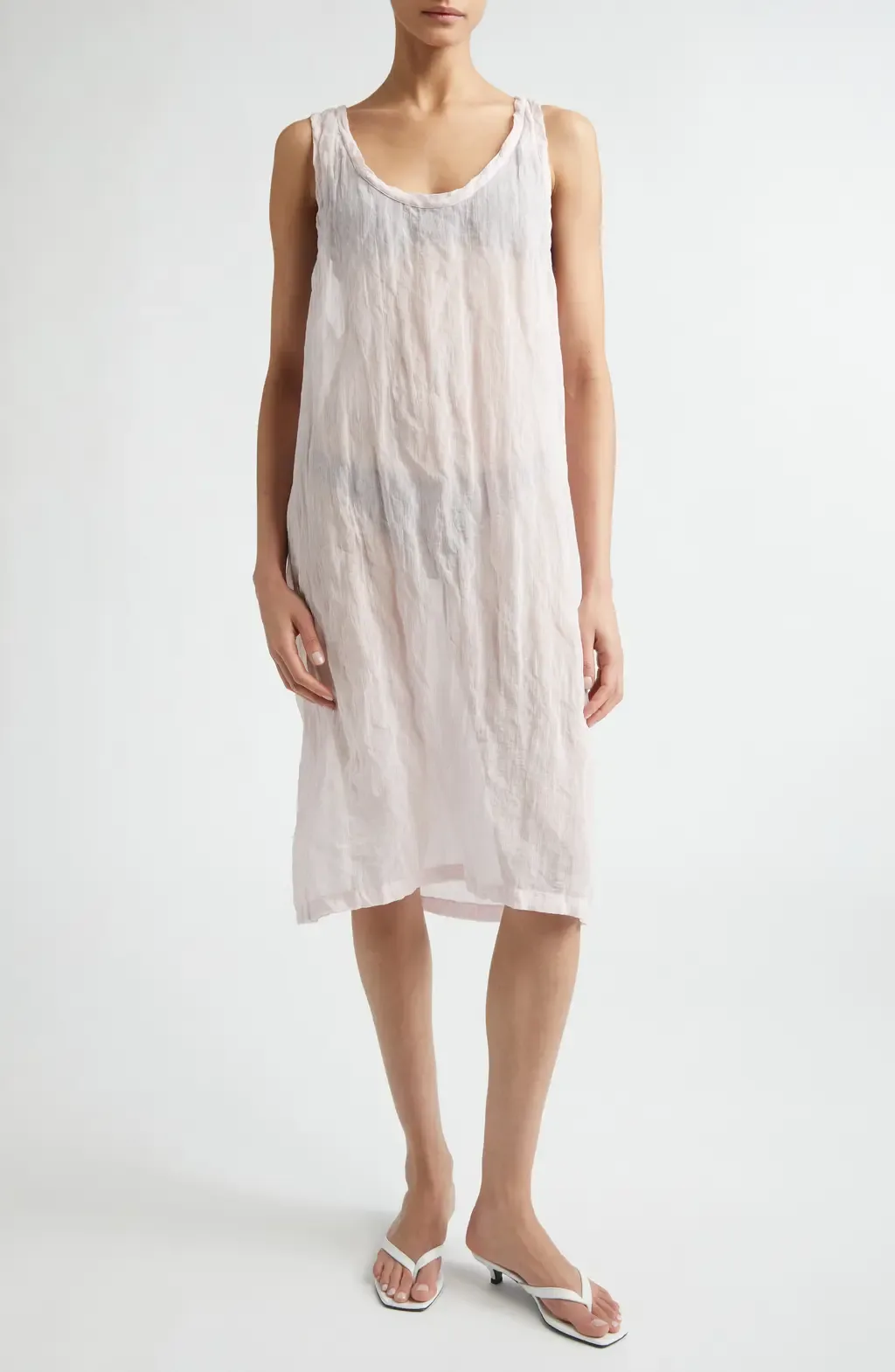 Crinkled Cotton Blend Gauze Tank Dress by TOTEME
