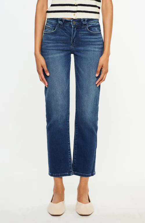 Dolores Mid Rise Slim Straight Fit Jeans by KanCan