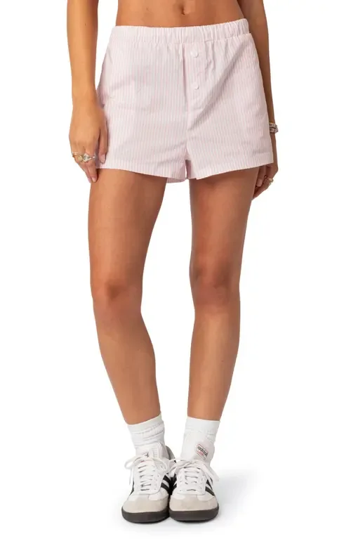 Pinstripe Cotton Boxer Shorts by EDIKTED