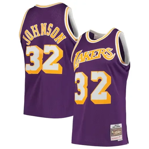 Mitchell & Ness Magic Johnson Los Angeles Lakers 1984/85 Hardwood Classics Swingman Jersey by Mitchell & Ness