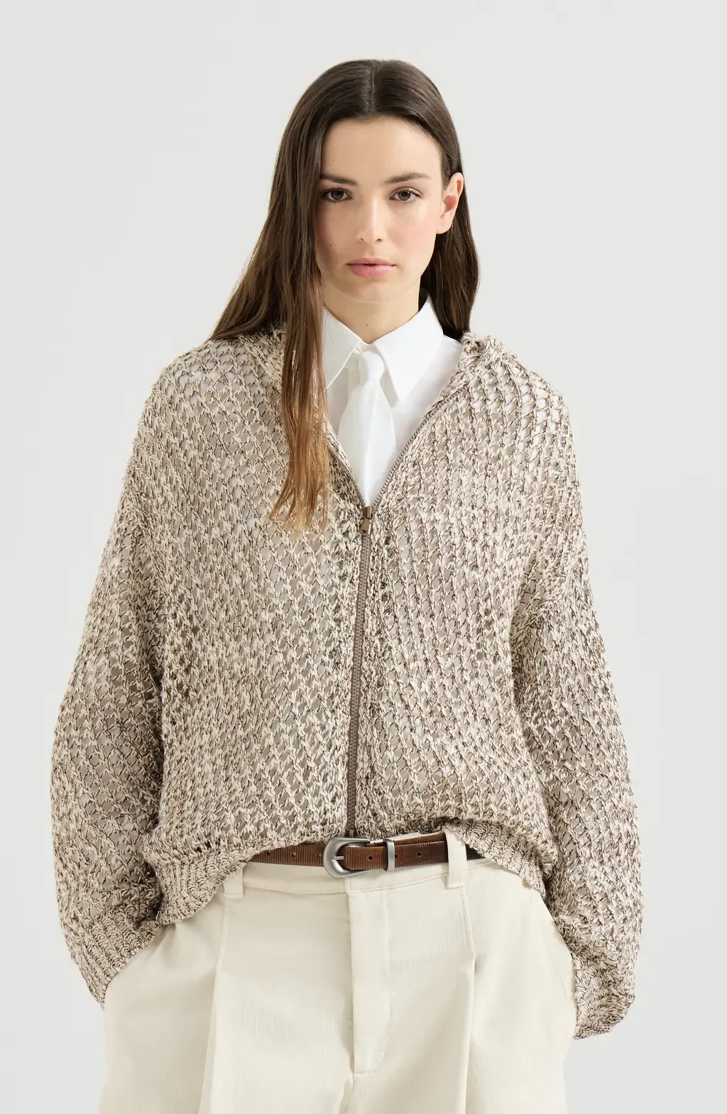 Dazzling Chiné Net Cardigan by Brunello Cucinelli
