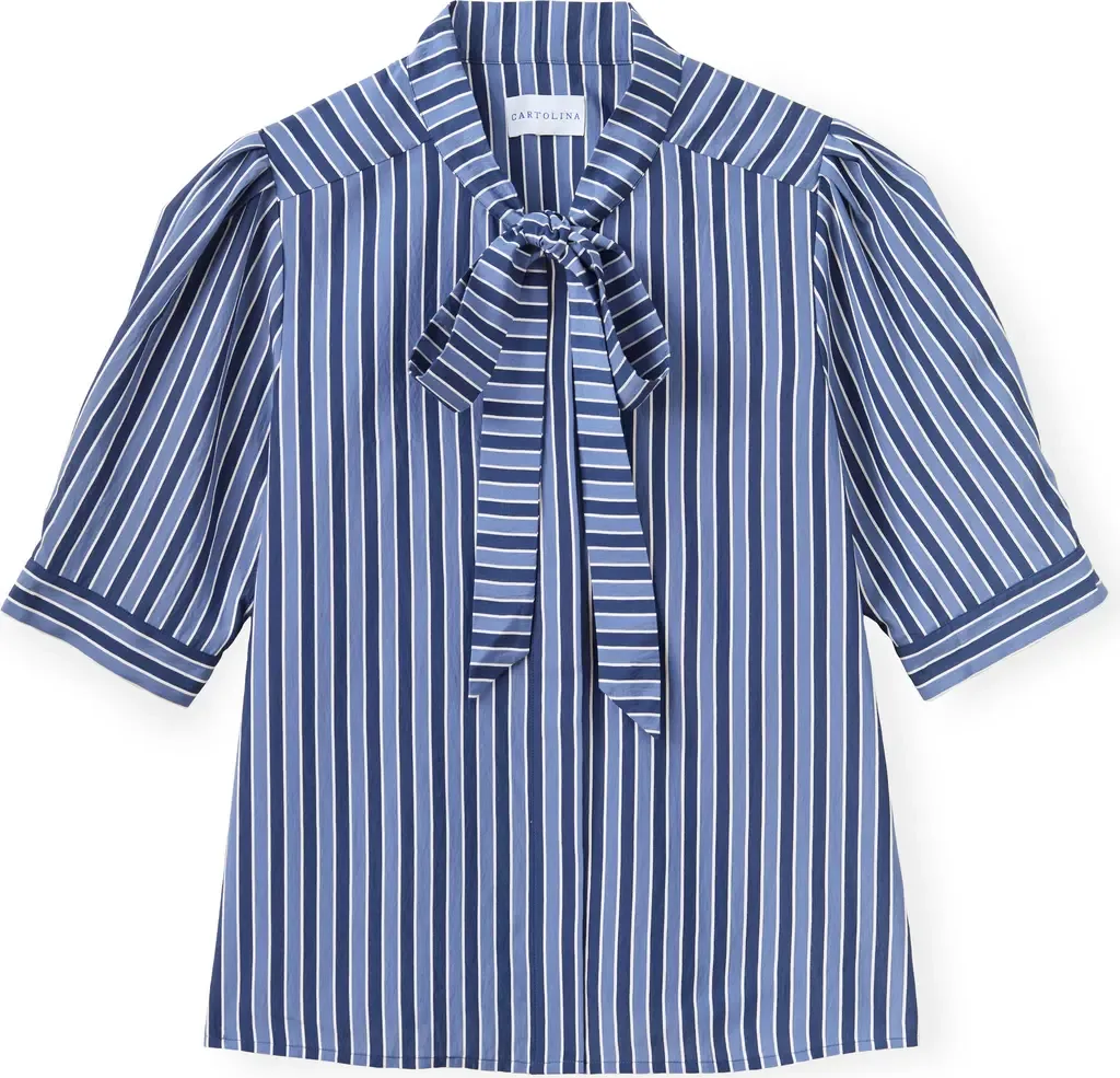 Peggy Neck-Tie Blouse by Cartolina