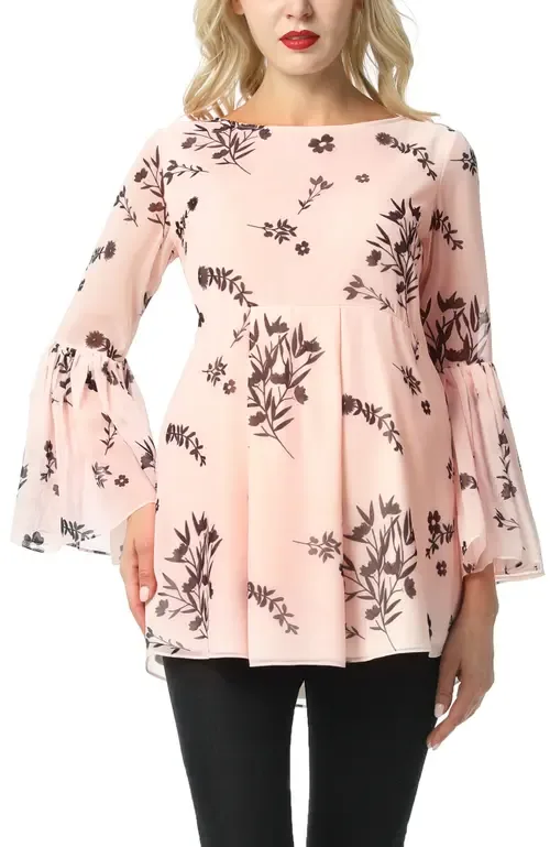 Gesa Maternity/Nursing Floral Print Blouse by Kimi & Kai