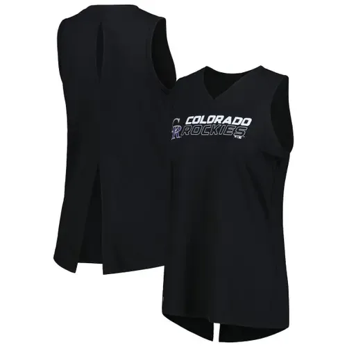 Levelwear Black Colorado Rockies Paisley Chase V-Neck Tank Top by LEVELWEAR